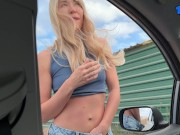 blonde jerks off and sucks my dick. while her boyfriend is in the shop 6/16