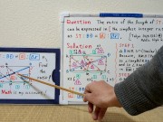 Find the ratio of length of ST to BD in the simplest integer ratio.720p[JapanMath] 3/16