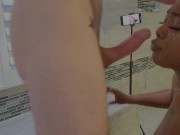 Hot Amateur Ebony Slut Gags on Cock 14/16