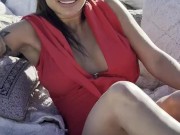 Gorgeous Monika Fox In Red Suit In Mountains 5/16