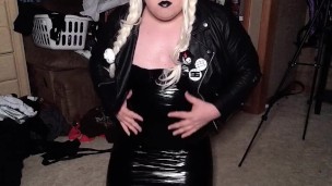 Sissy in black pvc