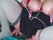 Daisy Wylde Double stuffs her holes with two oversized cucumbers! 3/16