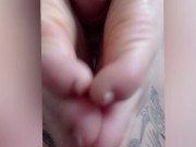 I cum on my sexy wife's feet 10/16