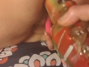 Pussy puffing bong dong smoke poke hollow dildo filled hole