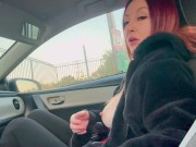 Italian Big Tits Milf cigarettes&420 Smoke Fetish Sesh in the car Solo big nipples play LINKinBIO 1/16
