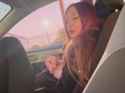Italian Big Tits Milf cigarettes&420 Smoke Fetish Sesh in the car Solo big nipples play LINKinBIO 14/16