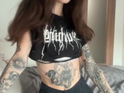BEARLY LEGAL tattooed Highschooler explores herself for FIRST TIME - Cum Extreme 1/16