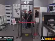 ACCIDENTAL GANGBANG - Hot Whitney Wright Gets Gangbanged By Airport Security SPANISH SUBTITLES