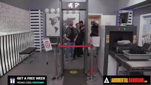 ACCIDENTAL GANGBANG - Hot Whitney Wright Gets Gangbanged By Airport Security SPANISH SUBTITLES