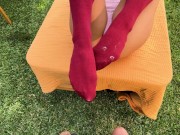 OUTDOOR SQUIRTING WITH  BEST FRIEND HAILEY ROSE- CUM ON TOES- (IG: @HAILEYROSEFCKS) 5/16