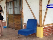 Beautiful Colombian with a big ass washes motorcycles in a bikini and swallows her client's semen. 1/16