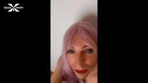 Pretty Sissy on Platform Heels Fuck her Ass pussy on Wall