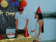 I HAVE A THREESOME WITH MY BOYFRIEND AND MY BEST FRIEND AS A BIRTHDAY SURPRISE TO FULFILL HIS FANTAS 2/16