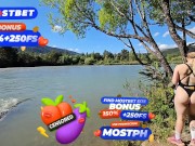 Mamada al aire libre y con un final epico.  CREAMPIE ANAL