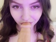 beauty sweetly sucks a thick dildo 11/16