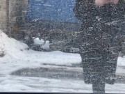 I met a girl on the street and asked her to suck my dick in the car. Cumshot on her big tits 2/16