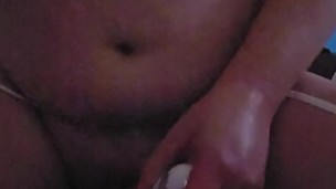 Transgwoman takes a FIST and CUMS HARD!!!!!!!!