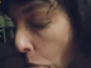 Blowjob in the kitchen from a young skinny brunette - PlayingGods 4/16