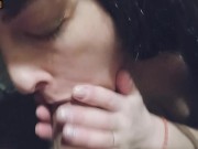 Blowjob in the kitchen from a young skinny brunette - PlayingGods 7/16