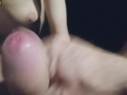 Blowjob in the kitchen from a young skinny brunette - PlayingGods 8/16