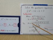 Quadratic equation 2xx-3x-6=0.[JapanMath](lesbian) 10/16