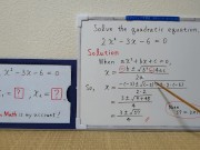 Quadratic equation 2xx-3x-6=0.[JapanMath](lesbian) 11/16