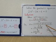 Quadratic equation 2xx-3x-6=0.[JapanMath](lesbian) 12/16