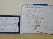 Quadratic equation 2xx-3x-6=0.[JapanMath](lesbian) 13/16