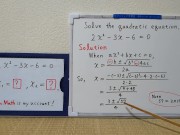 Quadratic equation 2xx-3x-6=0.[JapanMath](lesbian) 16/16