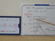 Quadratic equation 2xx-3x-6=0.[JapanMath](lesbian) 4/16