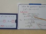 Quadratic equation 2xx-3x-6=0.[JapanMath](lesbian) 5/16