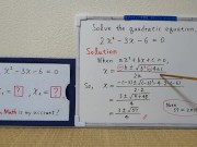 Quadratic equation 2xx-3x-6=0.[JapanMath](lesbian) 8/16