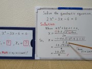 Quadratic equation 2xx-3x-6=0.[JapanMath](lesbian) 9/16