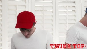 TwinkTop Coach Patrick Banner and Saint fucked by two twink athletes