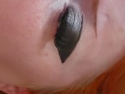 Redhead plays with fuck machine