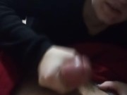 Quickie, jerks my thick veiny cock, sucks me till I cum 16/16