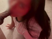 Asian gf sucks cock then gets fucked against the window 1/16