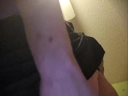 Upskirt dildo in pussy & ass= squirting piss. Who wants to lay under me? 14/16