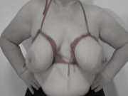 A mature milf shakes her big natural saggy tits. 14/16