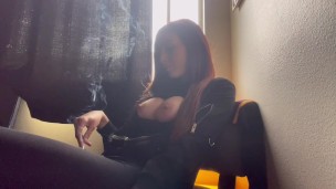 Italian Big Tits Milf Artemisia Love Hot Solo Smoke Session juicy tits big nipples LinkInBio4OF