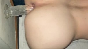 cute ass riding dildo