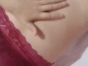 Girl plays with her front part; wants attention 2/16