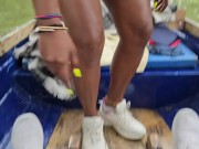 Risky Public NUDITY - BOAT RIDE Totally NAKED While He Paddles 14/16