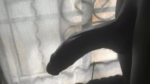 ALMOST SEEN BY A NEIGHBOR WHILE JERKING BY THE WINDOW