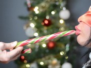 Dirty Santa put his candy in her mouth 2/16