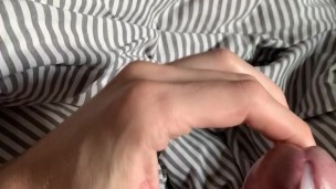 Quick close-up cum in the morning