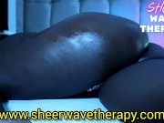 Big booty ebony woman in bed with oily ass and slight twerk 16/16