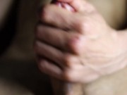 Very hot masturbation of a big juicy cock until a stream of precum 16/16