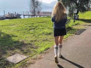 AMATEUR ITALIAN OUTDOOR SQUIRT - Professoressa beccata mentre squirta all'aperto (dialoghi italiani) 6/16