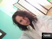 Horny Slutty White Pussy Taylor Masturbates in Milk Bath 3/16